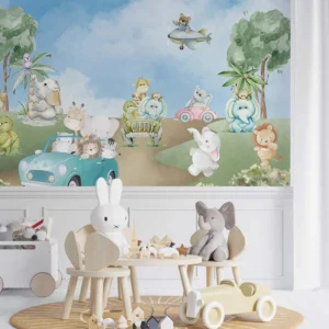Animal Parade Wall Mural for Kids Room
