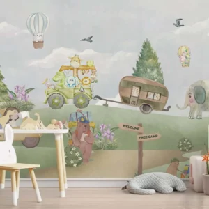 Adventure Animal Camping Wall Poster