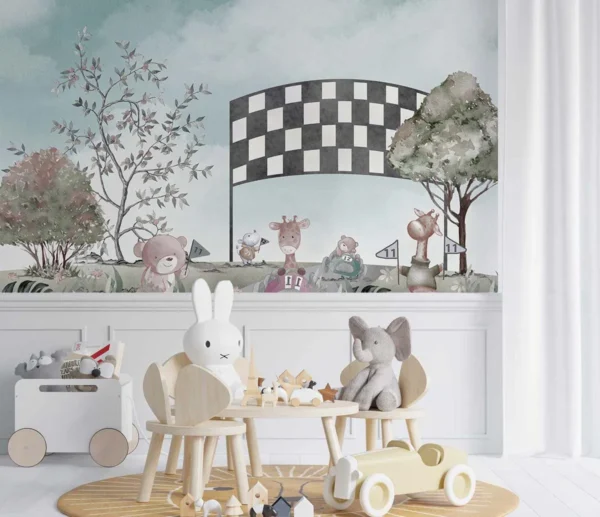 Animal Race Finish Line Wall Poster