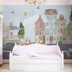 Dreamy Animal Parade Wall Mural for Kids