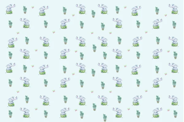 Elephant Safari Wallpaper – Gentle Nature Pattern - Image 2