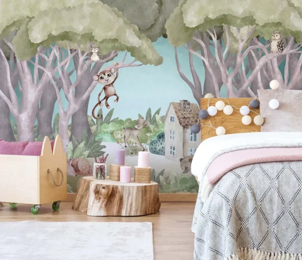 Enchanted Forest Friends Wall Mural