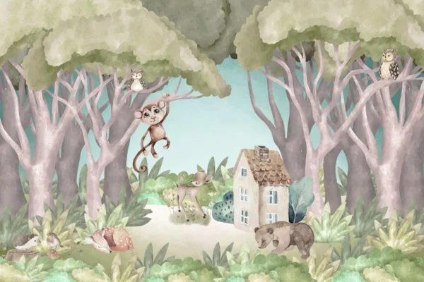 Enchanted Forest Friends Wall Mural