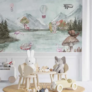 Enchanted Forest Lake Kids Wall Mural