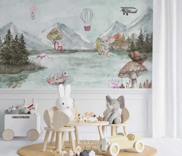 Enchanted Forest Lake Kids Wall Mural