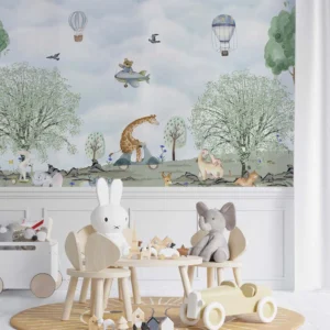 Forest Animal Adventure Kids Wallpaper