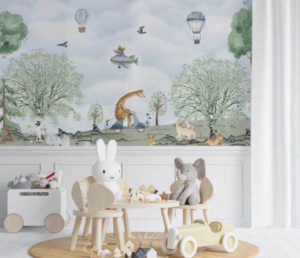 Forest Animal Adventure Kids Wallpaper