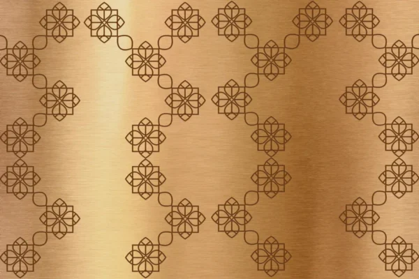 Golden Floral Geometric Wall Panel Design - Image 2