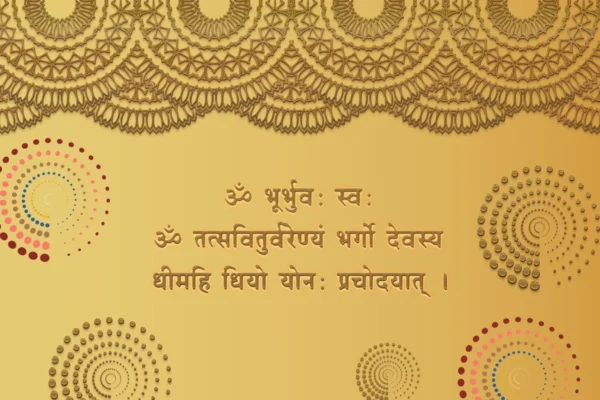 Golden Gayatri Mantra Wall Mural – Spiritual Decor
