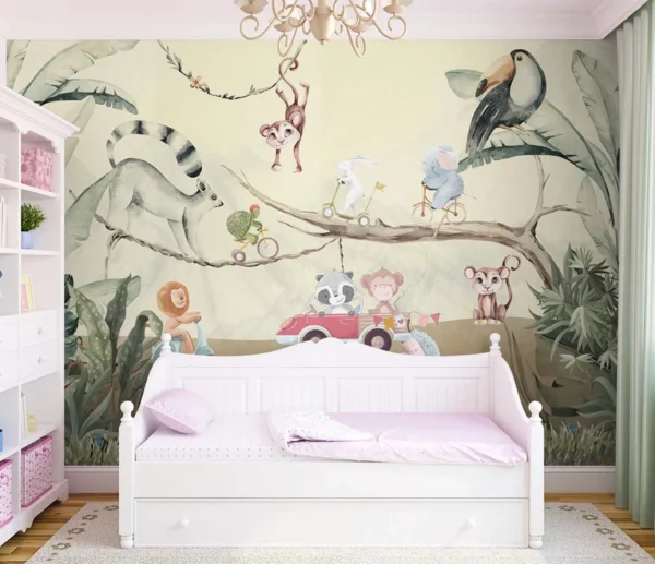 Jungle Adventure Animal Wall Mural