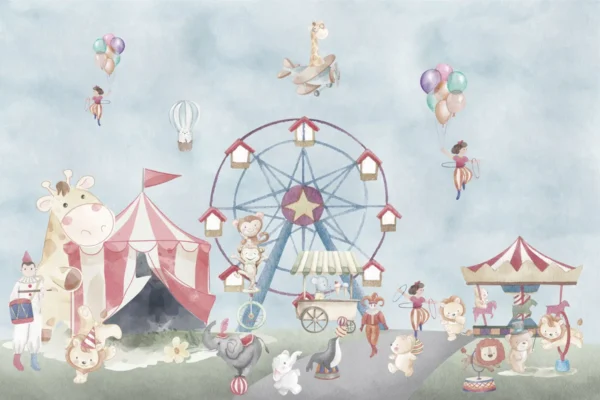 Jungle Circus Animal Wallpaper
