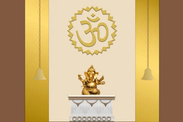 Lord Ganesha Wall Mural with Om Symbol – Elegant Decor