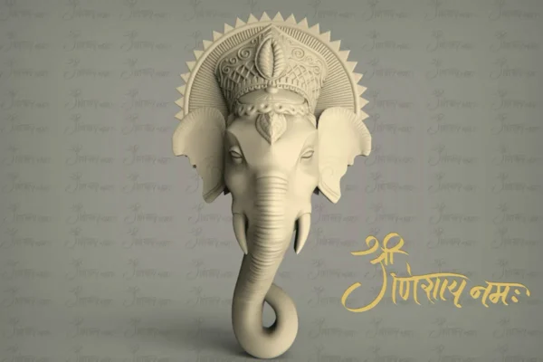 Minimal Ganesha Wallpaper with Om Namah Script