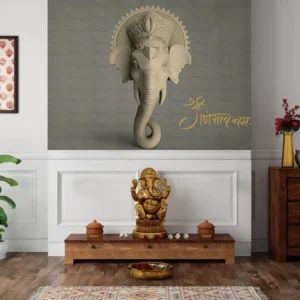 Minimal Ganesha Wallpaper with Om Namah Script