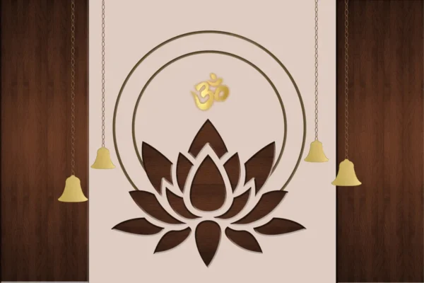 Minimal Om Lotus Wall Art for Meditation Space - Image 2
