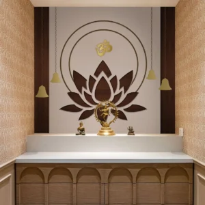 Minimal Om Lotus Wall Art for Meditation Space