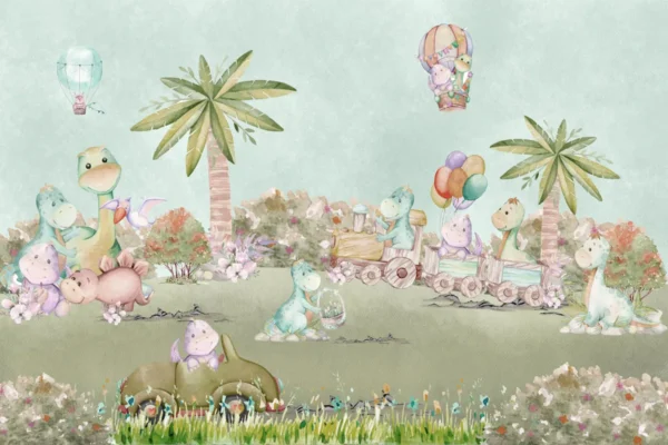 Pastel Dinosaur Wallpaper for Kids