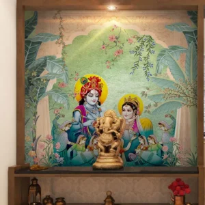 Radha Krishna Mural – Divine Love Wall Art