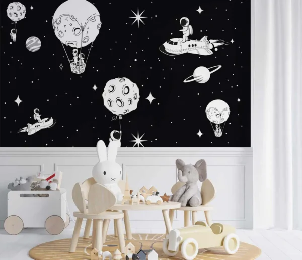 Space Adventure Astronauts Wall Mural
