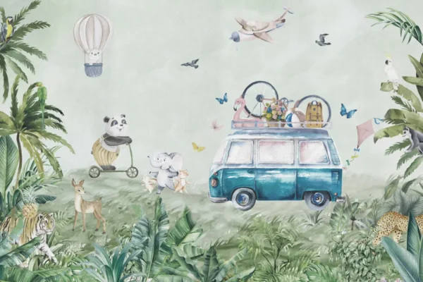The Great Jungle Getaway – Safari Adventure Kids Wallpaper - Image 2