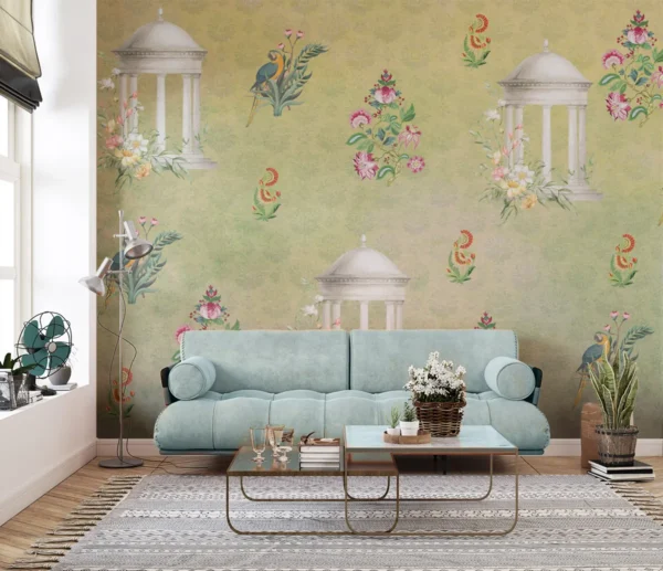 Vintage Garden Pavilion Wall Art Design
