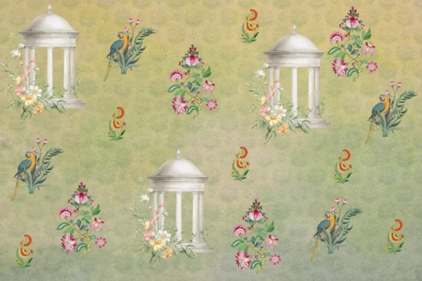 Vintage Garden Pavilion Wall Art Design