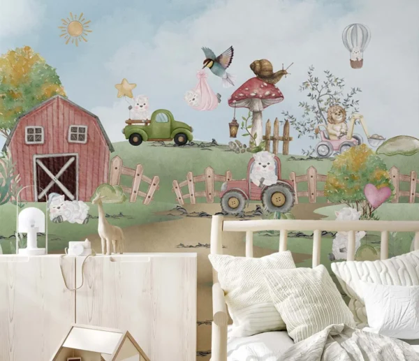 Whimsical Farm Animal Wall Poster