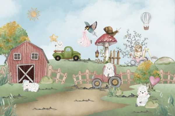 Whimsical Farm Animal Wall Poster - Image 2