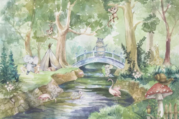 Whimsical Forest Animal Wallpaper for Kids