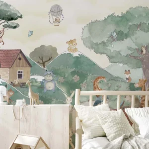 Whimsical Woodland Safari Adventure Wall Mural