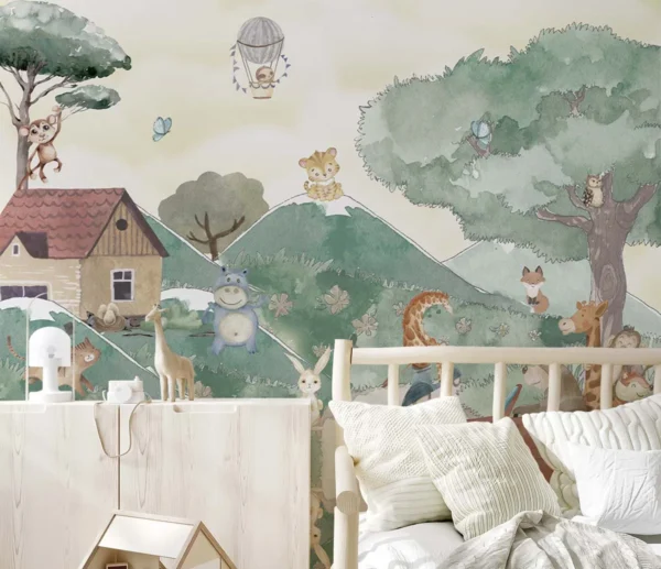 Whimsical Woodland Safari Adventure Wall Mural