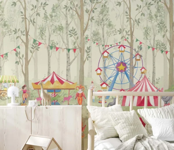 Woodland Carnival Kids Wallpaper