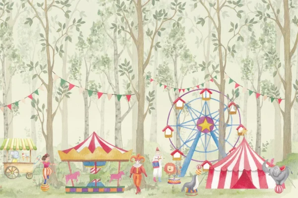 Woodland Carnival Kids Wallpaper