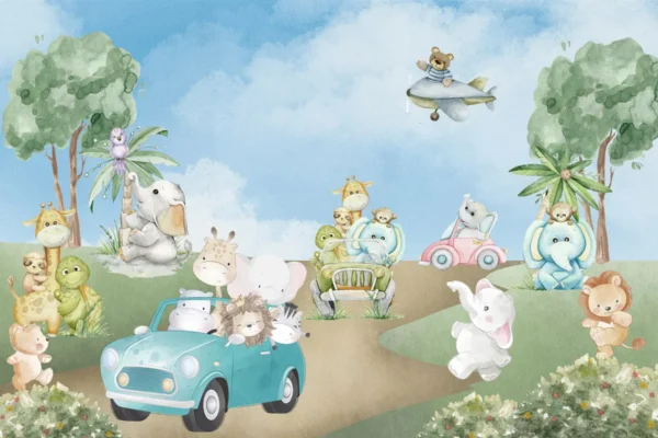 Animal Parade Wall Mural for Kids Room - Image 2