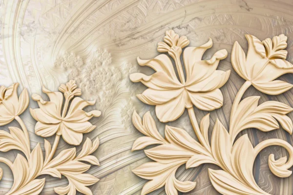 3D Floral Wall Mural Elegant Design