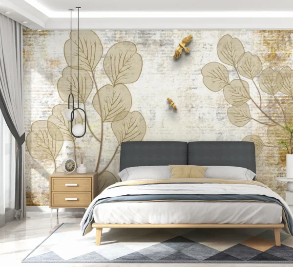 3D botanical wallpaper