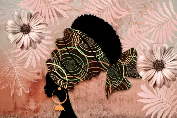 African Woman Wall Mural Cultural Art Decor