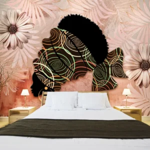 African Woman Wall Mural Cultural Art Decor