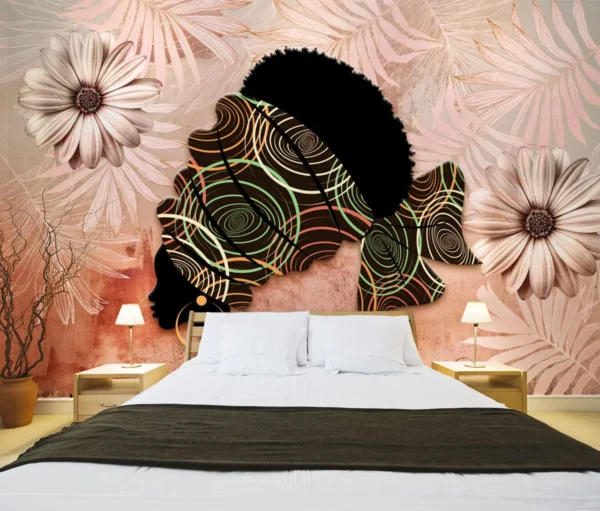 African Woman Wall Mural Cultural Art Decor