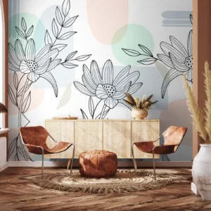 Botanical Whimsy – Modern Minimalist Floral Wall Art