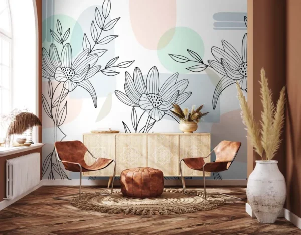 Botanical Whimsy – Modern Minimalist Floral Wall Art