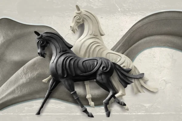 Ethereal Stallions 3D Wall Mural Horse Art
