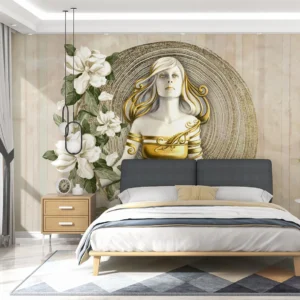 Floral Muse 3D Mural Goddess Wall Art