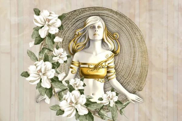 Floral Muse 3D Mural Goddess Wall Art