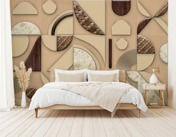 Geometric Harmony 3D Mural Modern Abstract