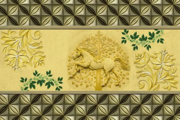 Golden Horse 3D Mural