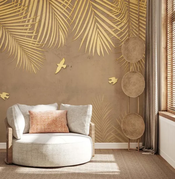Golden Palm Wall Mural