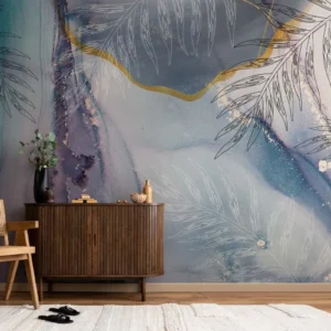 Golden Tropics Abstract Wall Mural