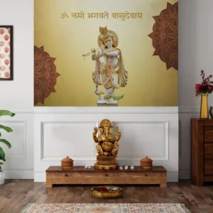 Graceful Krishna Ji Wallpaper for Divine Decor