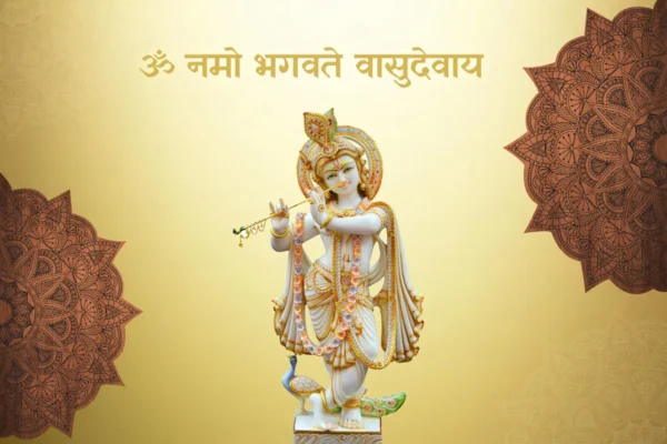 Graceful Krishna Ji Wallpaper for Divine Decor